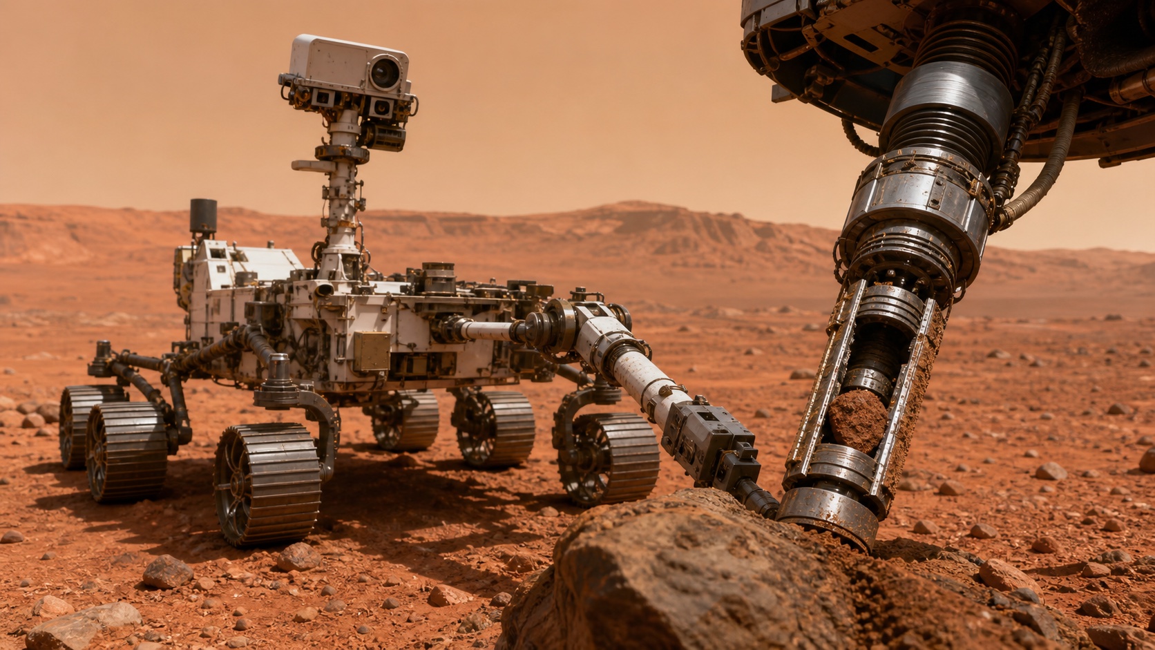 A pedra que prendeu a broca do Curiosity em Marte