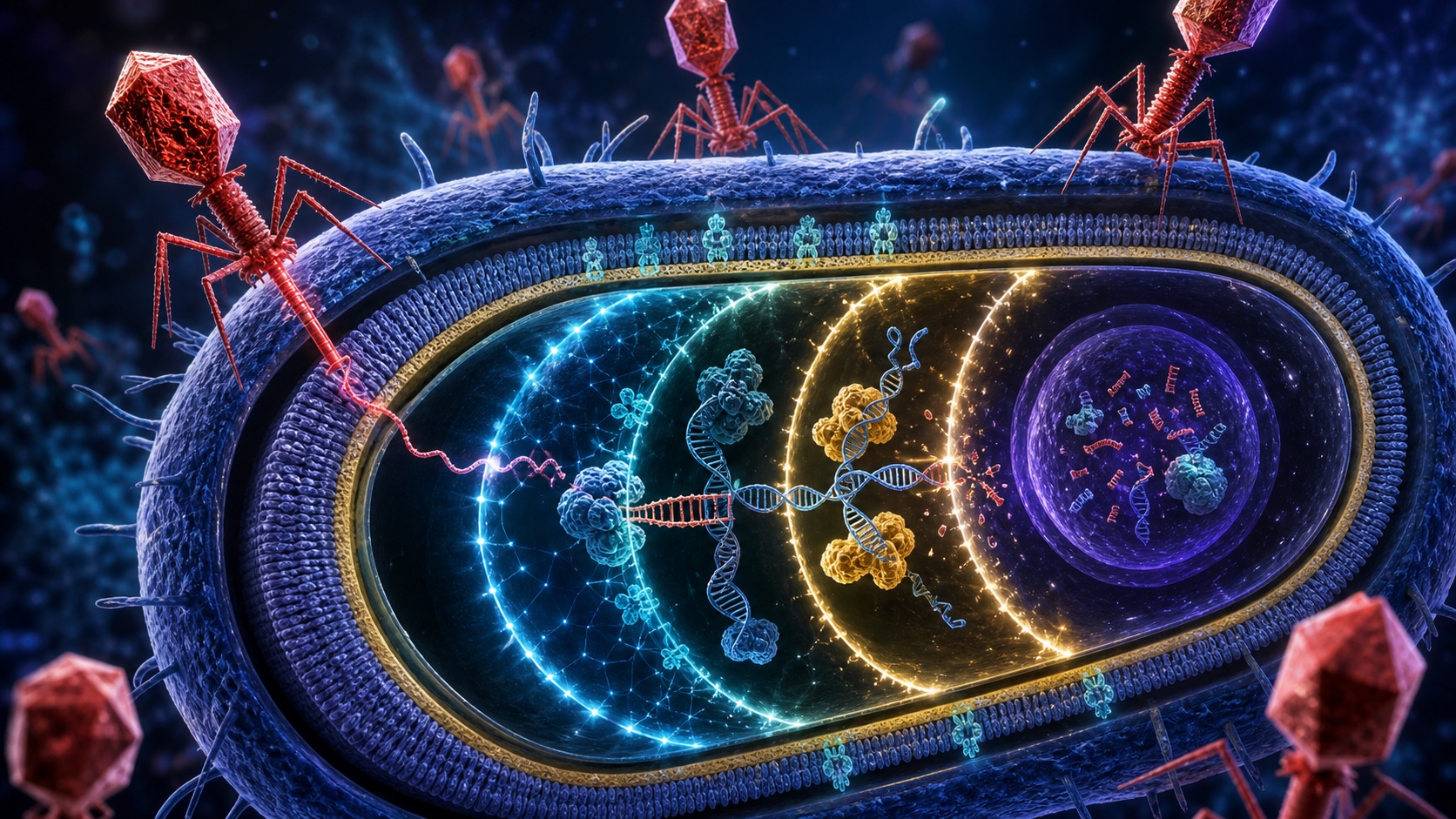 Bactérias coordenam várias camadas de defesa com CRISPR
