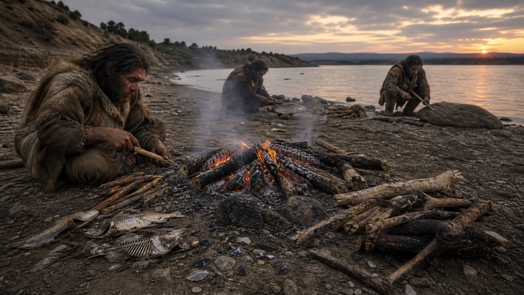 Carvão de 780 mil anos mostra o domínio humano do fogo