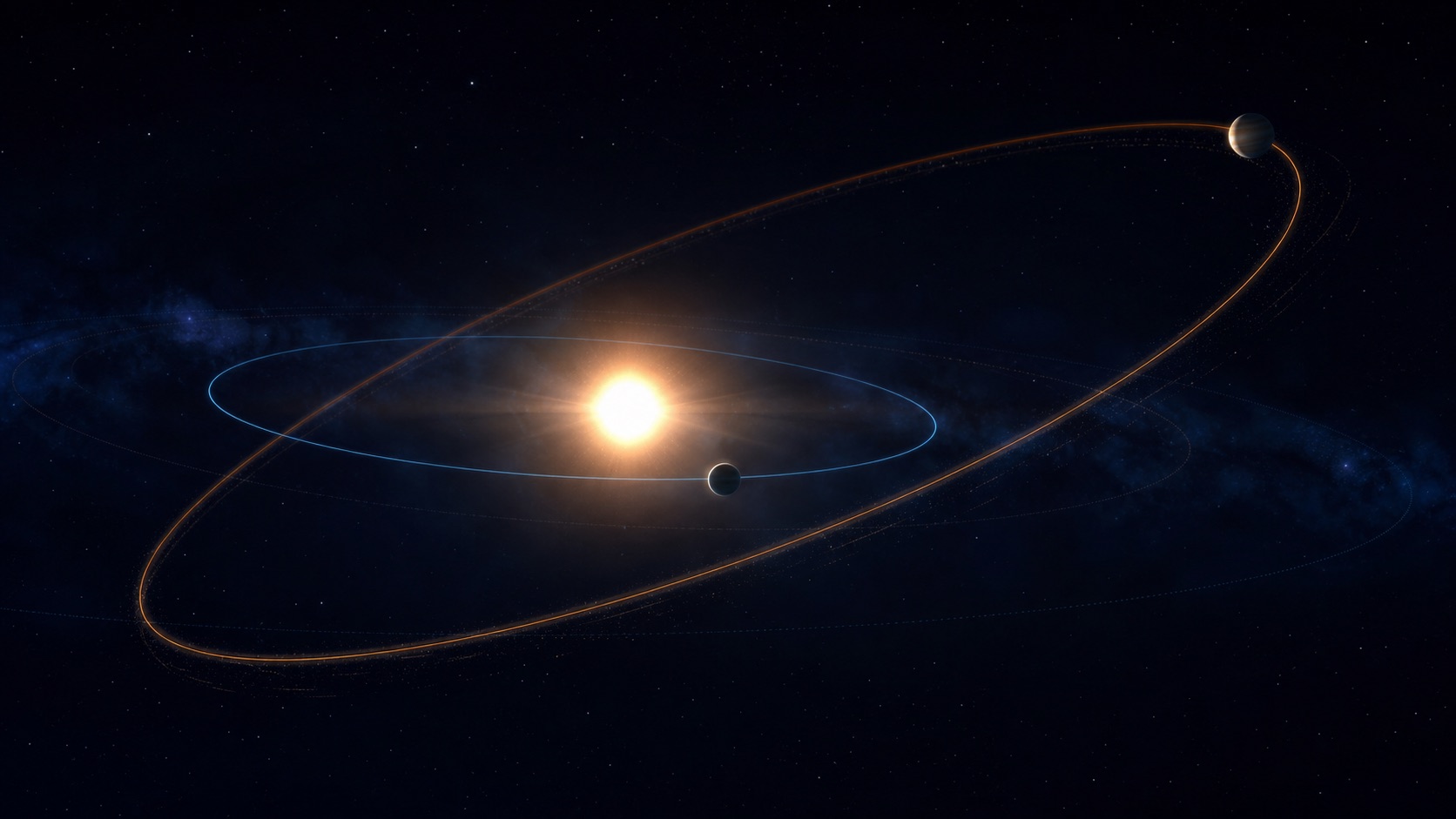 Um sistema planetário que muda de forma diante dos telescópios