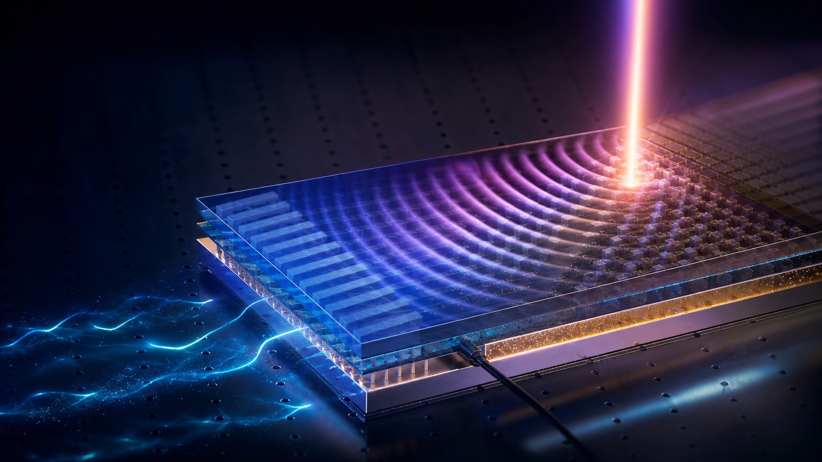 Um botão elétrico para controlar luz na escala nanométrica